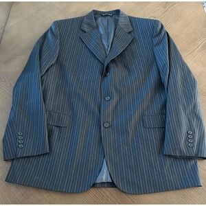 Jack Victor Loro Piana Men's 44R Super 120 Black Striped Business Blazer Jacket‎